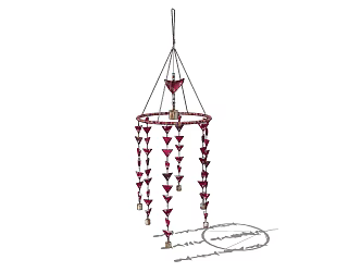 modern wind chimes 3d model