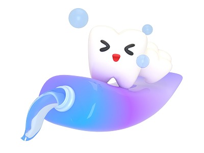 Cute teeth toothpaste teeth 3d model