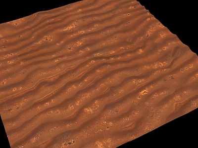 Textured Sandy Ground Featuring Wavy Patterns Brown Hue And Granular Surface Details 3d model