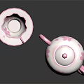 Pink Cherry Blossom Teapot and Cup with Saucer Decorative Floral Tableware Set