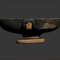 Bronze Bowl With Two Handles Featuring Central Sculpted Face Pattern Design 3d model
