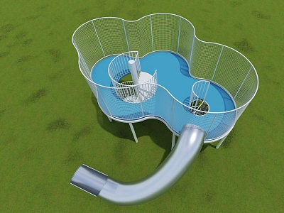 Amusement equipment slide combination model