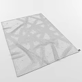 Gray Square Rug With Red Geometric Lines And Modern Abstract Design 3d model
