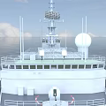 Modern Naval Warship With Helicopter Landing Deck Circular Markings And Radar Systems On Open Sea