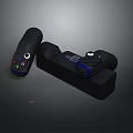 Black PS4 Console With Game Controller Placed On Top Featuring Colorful Buttons