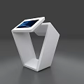 Public Interactive Information Kiosk With White Modern Design And Touch Screen 3d model
