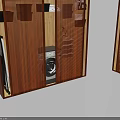 Modern Wooden Wardrobe Interior Design With Louvered Doors Built-in Washing Machine And Lighting