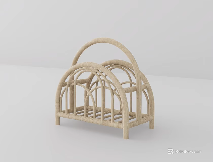 Ceramic Utensils Storage Rack with Simple Weave Design and Light Arched Structure 3d model 