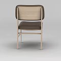 Simple Wooden Frame Chair With Brown Leather Seat And Backrest