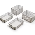 Colored Plastic Storage Baskets With Grid Design And Handles For Organization