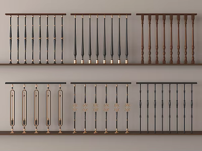 Railings With Diverse Designs Materials And Colors For Home Decoration Use 3d model
