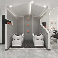 Modern DCHUAN Styling Salon Storefront With Circular Glass Entrance And Interior View