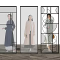 Modern partition glass screen partition 3d model