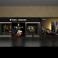 Samsung Storefront Display With W23 5G Smartphone And Modern Black Gold Design