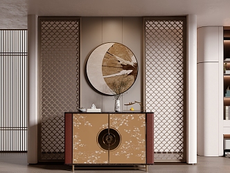 New Chinese Style Entrance Aisle New Chinese Style Entrance Cabinet Screen Partition 3d model