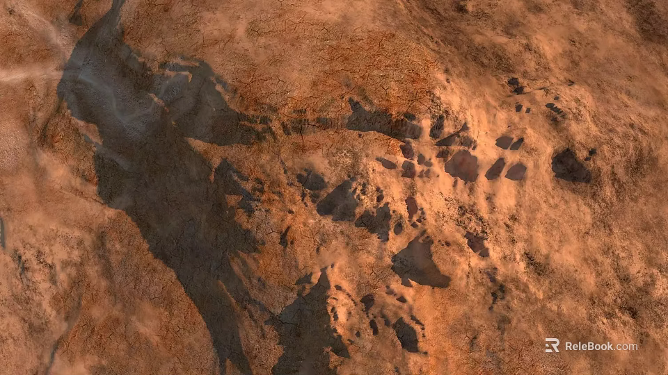 Rugged Rocky Terrain With Natural Geological Formations And Eroded Surfaces 3d model 