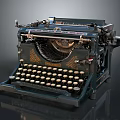Vintage Typewriter With Classic Design Metal Body Gold Accents And Keys