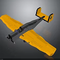 Detailed Aerospace Model Aircraft Displaying Yellow Wings Gray Fuselage And Number Three