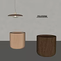 poliform modern side table solid wood side table chandelier 3d model