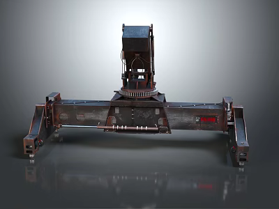 Industrial Mechanical Structure With Steel Frame Horizontal Beams And Base Wheels 3d model