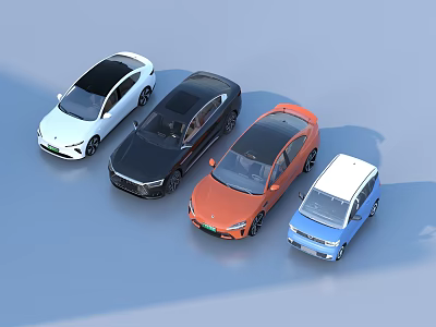Various Modern Cars With Different Colors Styles And Designs On 3d model