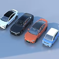 Various Modern Cars With Different Colors Styles And Designs On