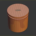Orange Honey Storage Jar With Pink Lid And SBFA Drizzle Pattern 3d model