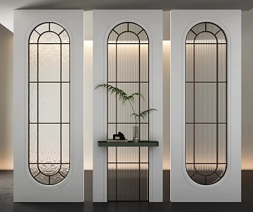 French American style porch glass partition Changhong glass texture glass 3d model