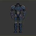 Blue Armored Robot With Mechanical Structure And Glowing Accents In Standing Pose 3d model