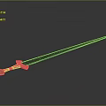 Traditional Decorative Sword With Black Blade And Red Ornate Hilt Design