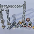 Heavy Duty Industrial Electrical Equipment With Steel Towers Components And Tools
