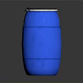 Practical Blue Household Barrel With Secure Lid And Convenient Handle For Daily Use 3d model