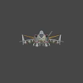 US Navy White Fighter Jet In Flight With Attached Missiles And Military Markings