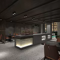 Modern Hotel Lobby Interior With Wooden Wall Green Plants Front Desk And Decorative Art