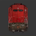 Red CP Rail Canada Locomotive Featuring American Flag Design And Details