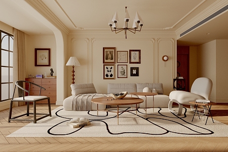 French Living Room 3d model