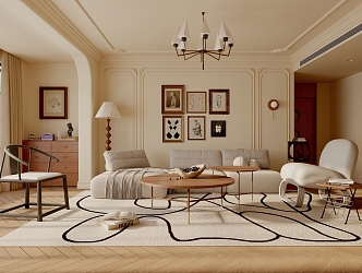 French Living Room 3d model