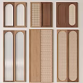 Various Design Wooden Wardrobe Doors With Glass Panels And Woven Texture