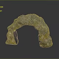 Stone Arch Structure With Rough Texture And Natural Gray Yellow Green Hues On Gradient Background