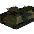 Armored Military Utility Vehicle With Camouflage Design Tracked Wheels And Mounted Weapon