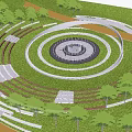 Modern Soccer Field With Green Turf Seating Area And Surrounding Trees