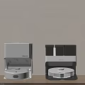 Proscenic Robotic Vacuum Cleaners White And Black Models On Wooden Floor