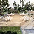 Modern viewing platform landscape platform mountain viewing platform forest restaurant forest space outside the swing 3d model