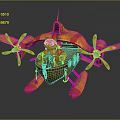 Water Vehicle With Yellow Red Design Wooden Hull Airplane Wings And Propellers