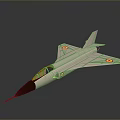 Model Fighter Jet Featuring White Body Dark Nose And Yellow Wing Emblems On Gray Background 3d model