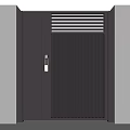 Modern Black Entrance Door With Vertical Slats And Top Horizontal Slats