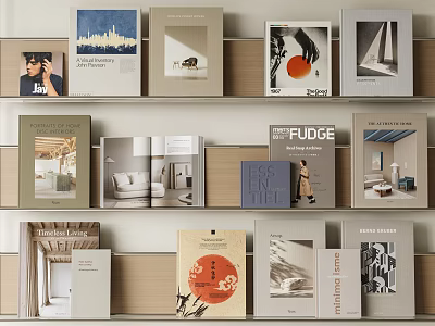 Books And Magazines Featuring Urban Skyline Interior Scenes Artistic Prints And Portrait 3d model