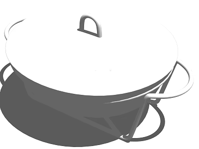 Heavy Duty Cooking Pot With Fitted Lid And Side Handles For Home Kitchen 3d model