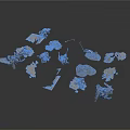Metal Scene Components With Various Shapes And Detailed Model Parts