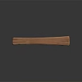 Wood Stone Long Rectangular Carved Decorative Piece With Natural Grain On Reflective Surface 3d model